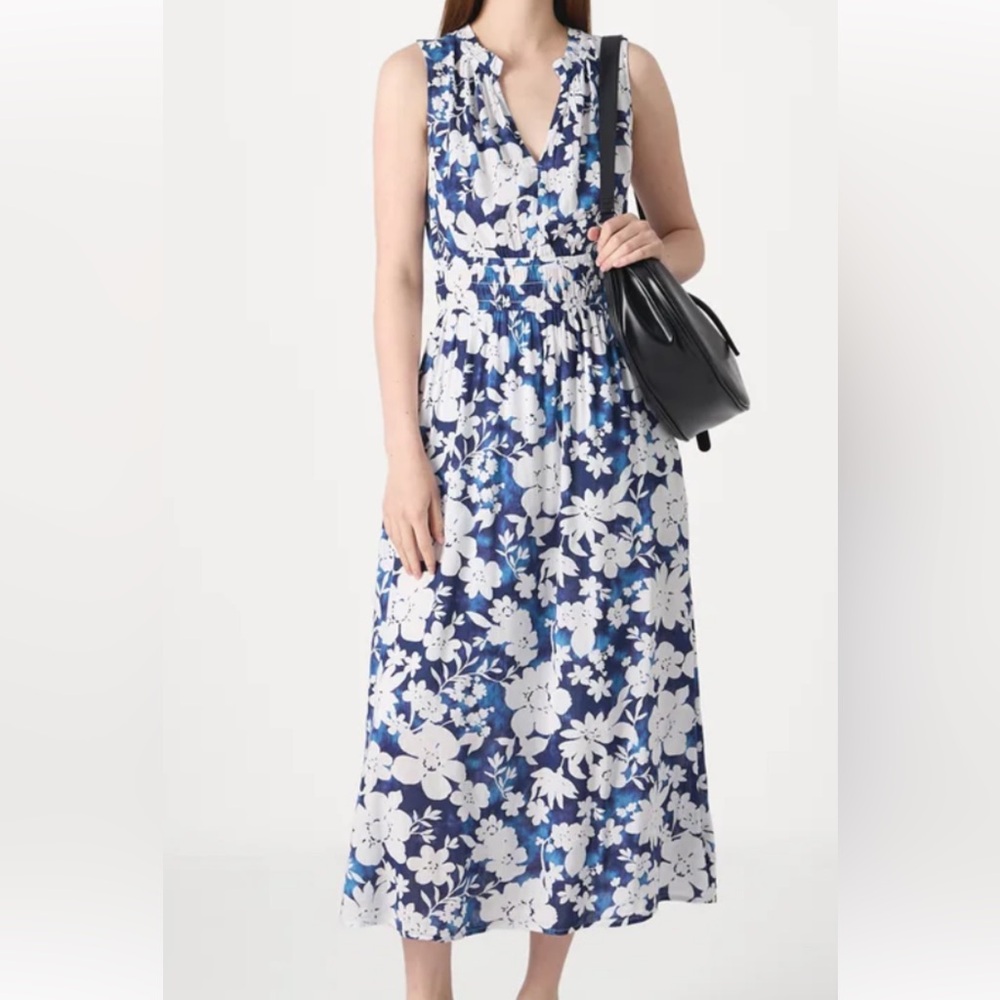 Floral Blue and White Maxi Dress Gap NWOT